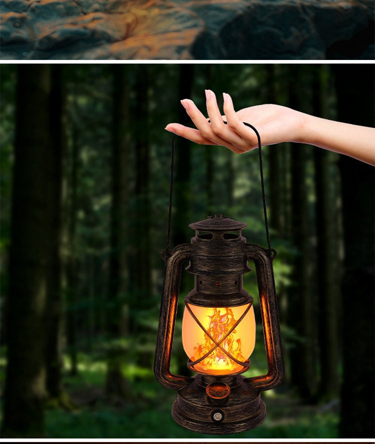 Rechargeable Retro Flame LED Camping Table Lantern