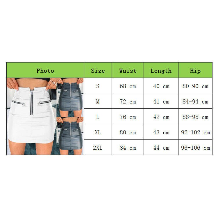 Women's High-Waist PU Leather Mini Skirt