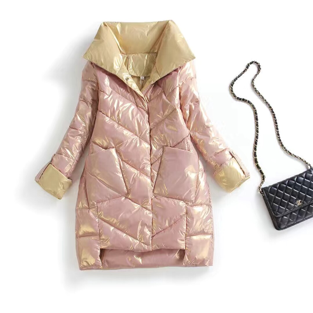 Quilted Hooded Long Parka Coat