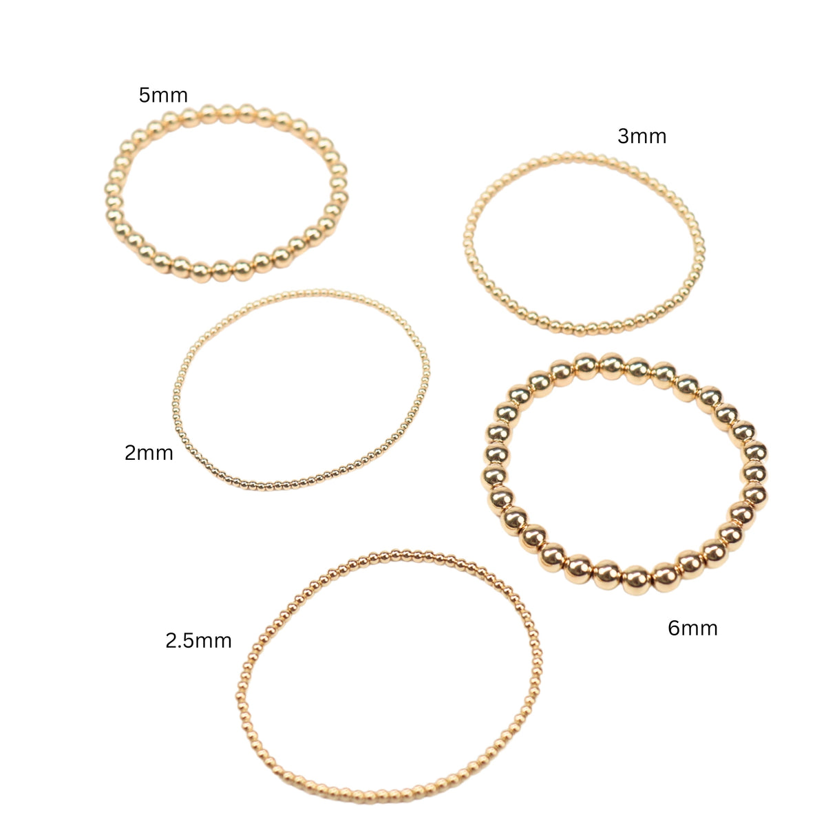 14/20 Gold-Filled Stretch Beaded Bangle Bracelet