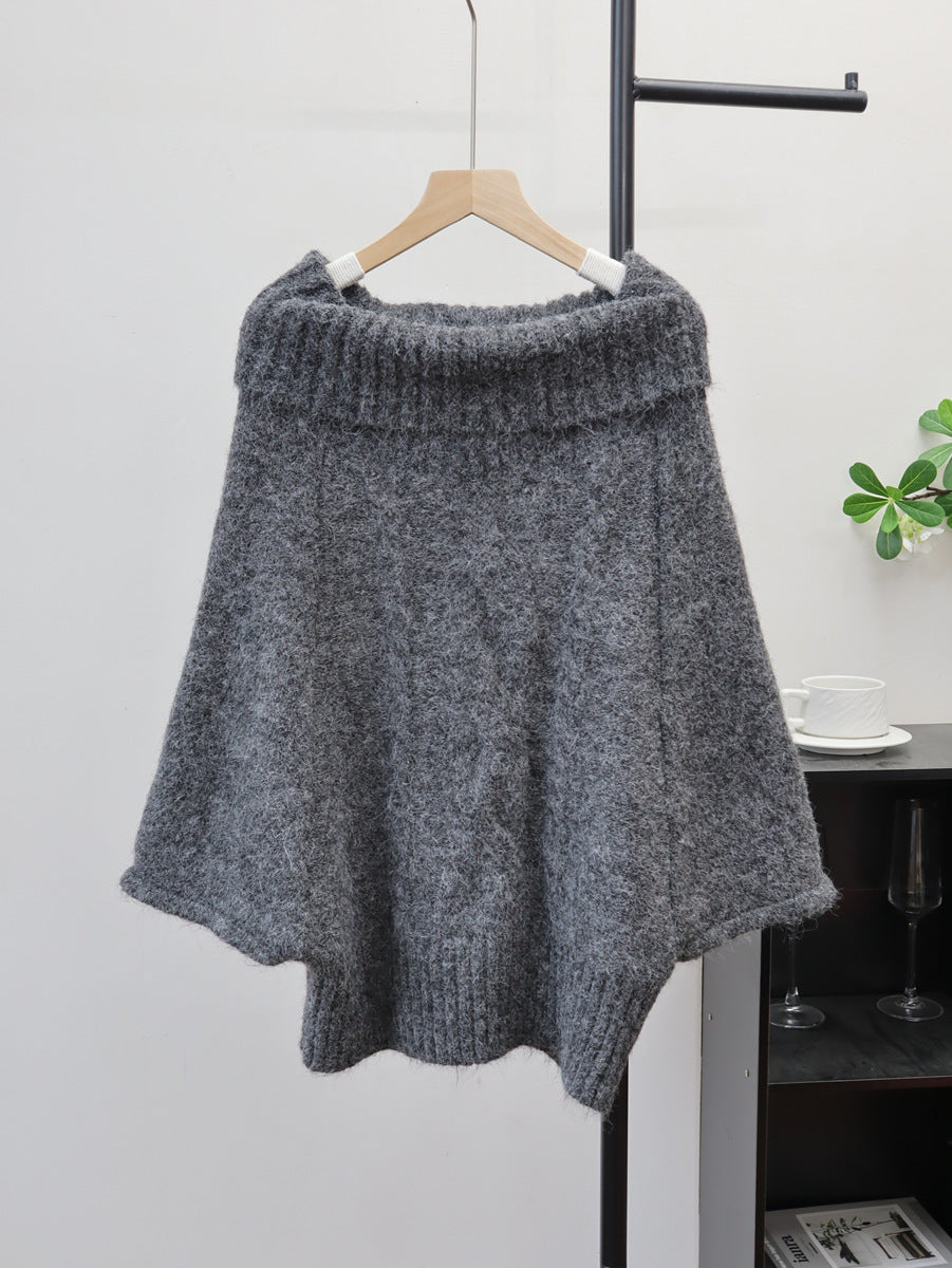 Cable-Knit Cape Sweater