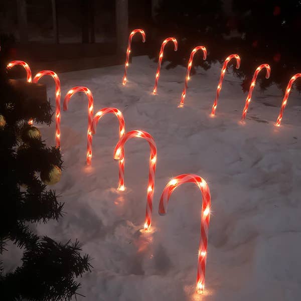 Outdoor Solar Candy Cane Lights with 45 LEDs