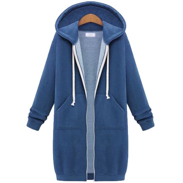Women's Plus Size Fleece-Lined Hooded Zip Jacket