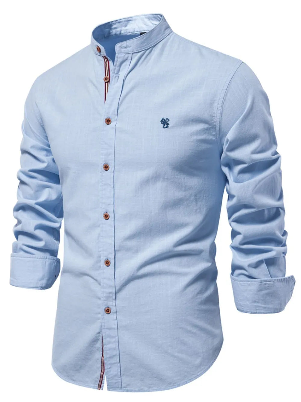 Men's Plus Size Embroidered Button-Down Shirt