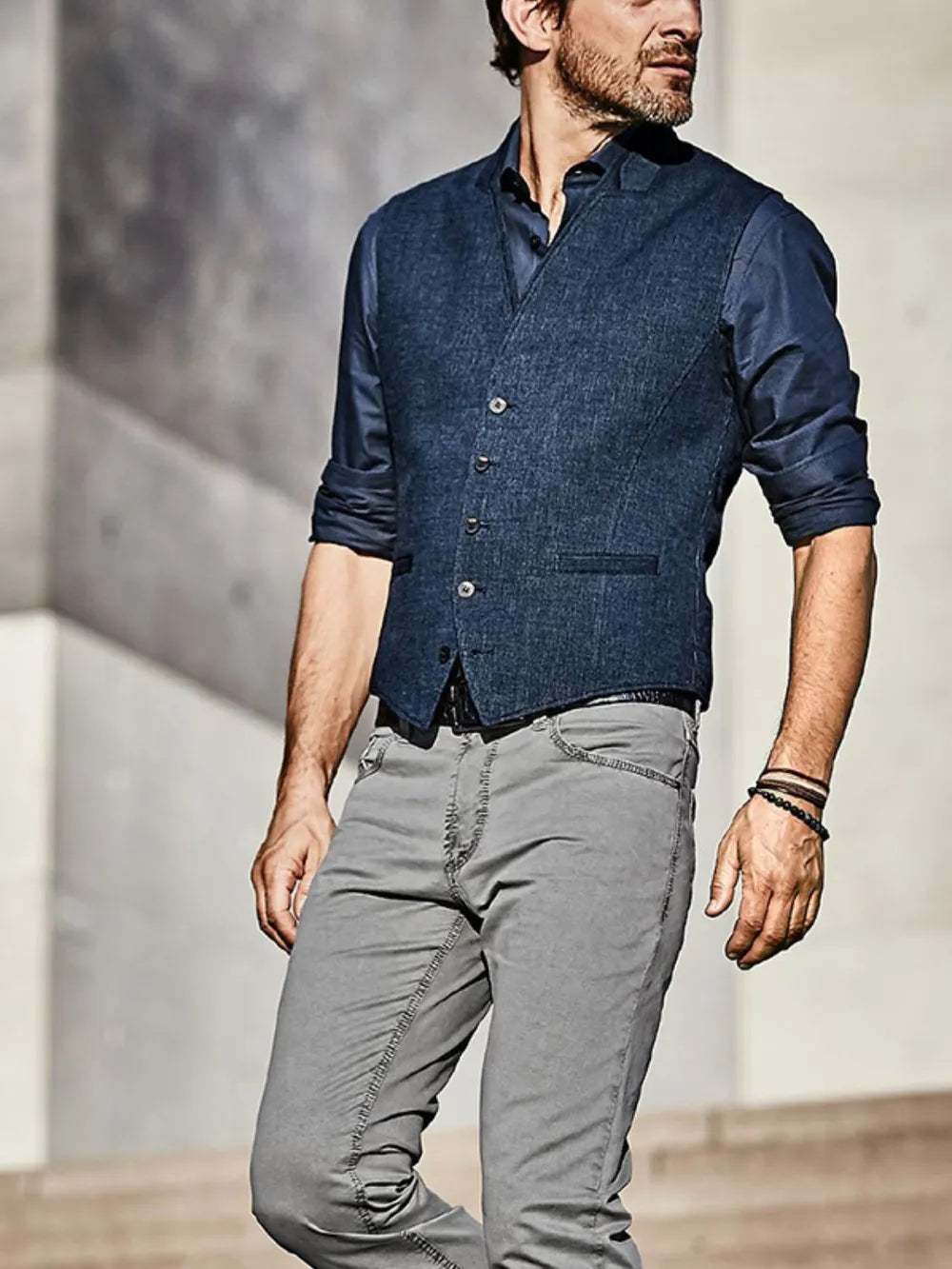 Men's Plus Size Button-Down Vest