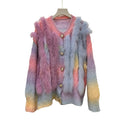 Women's Plus Size Striped Knit Cardigan