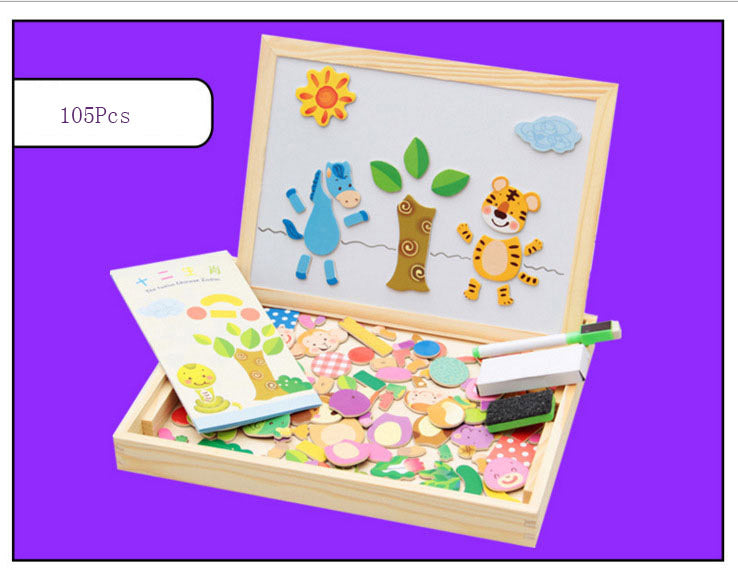 Magnetic Animal Puzzle & Drawing Board