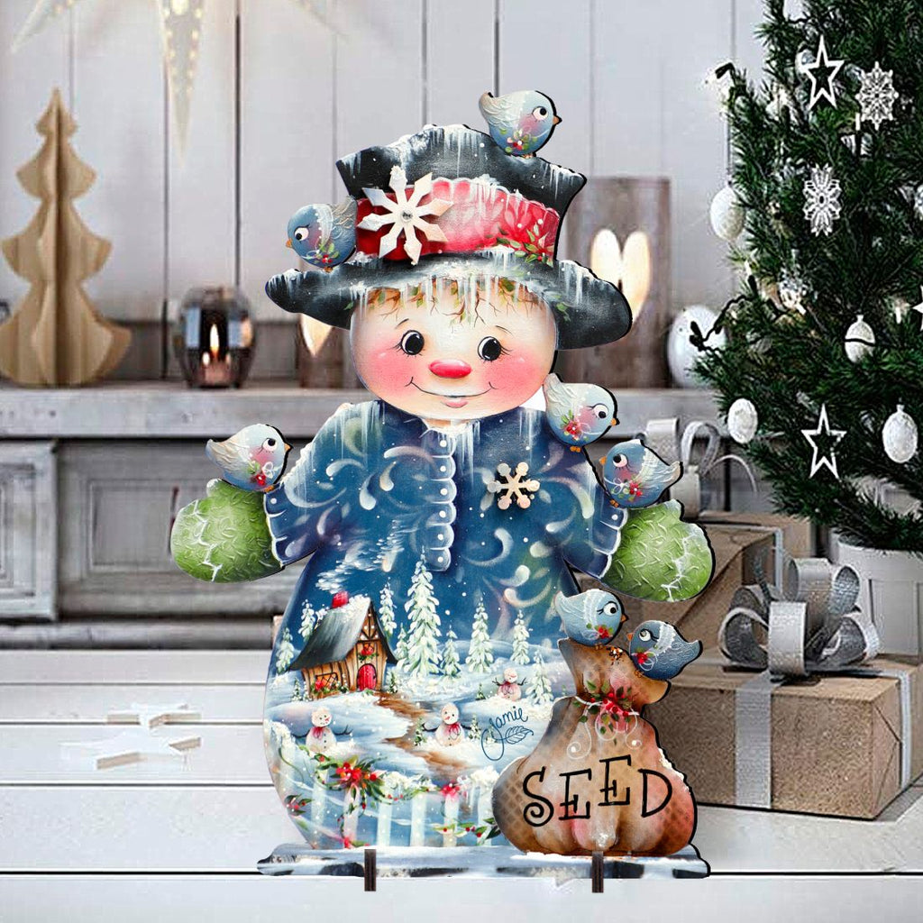 Blue Seed Freezing Christmas Outdoor Yard Sign by Jamie Mills-Price Christmas Santa Snowman Decor