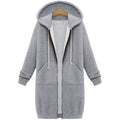 Women's Plus Size Fleece-Lined Hooded Zip Jacket