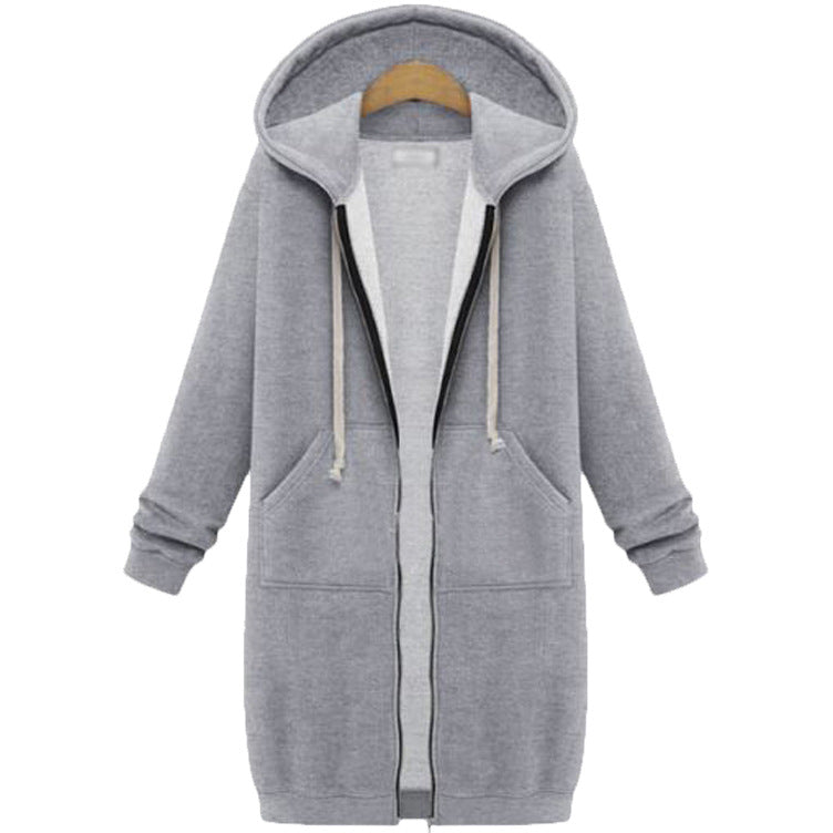 Women's Plus Size Fleece-Lined Hooded Zip Jacket