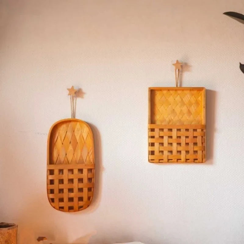 Handwoven Bamboo Wall Planter Basket