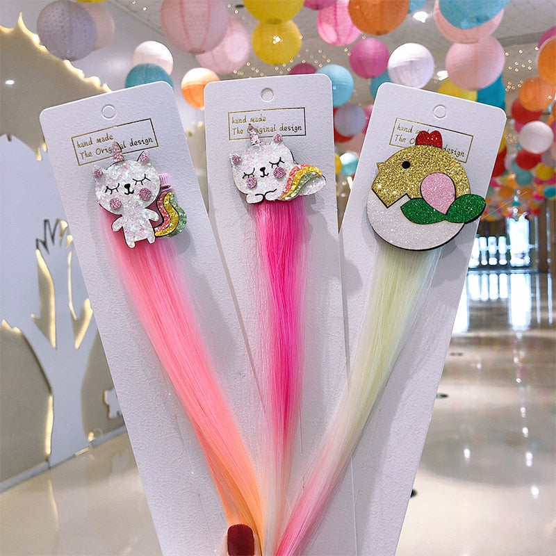 Colorful Rainbow Hair Clips for Girls