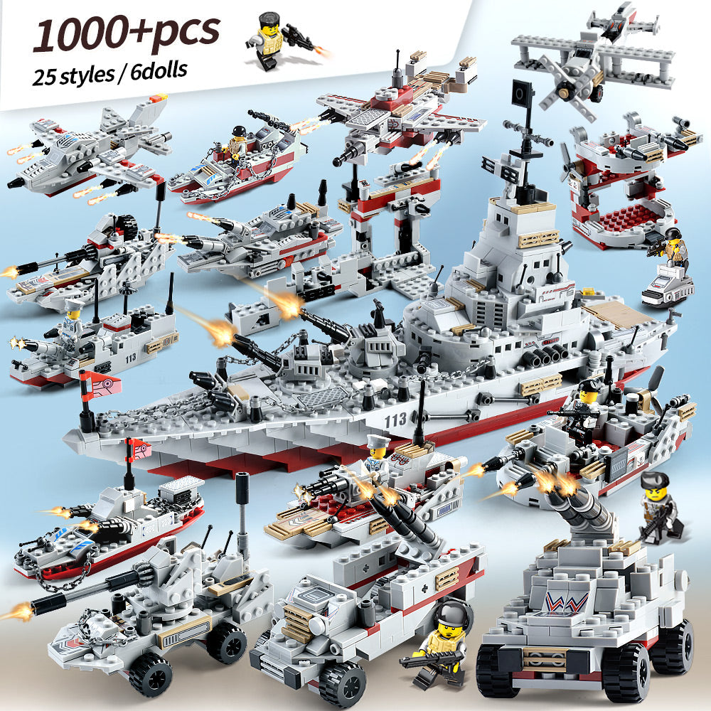 8-in-1 Military Battleship Puzzle Building Toy