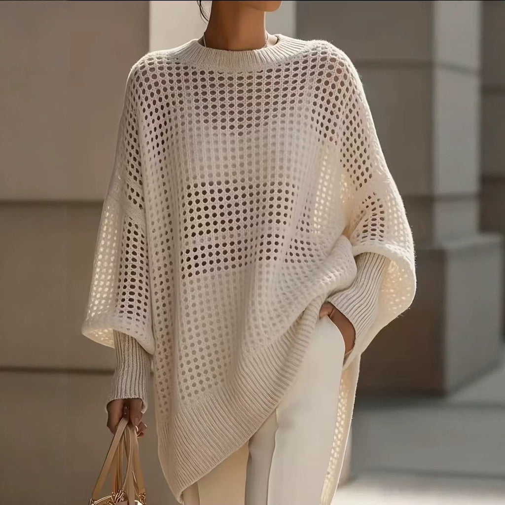 Hollow out pullover knitted sweater loose sweater