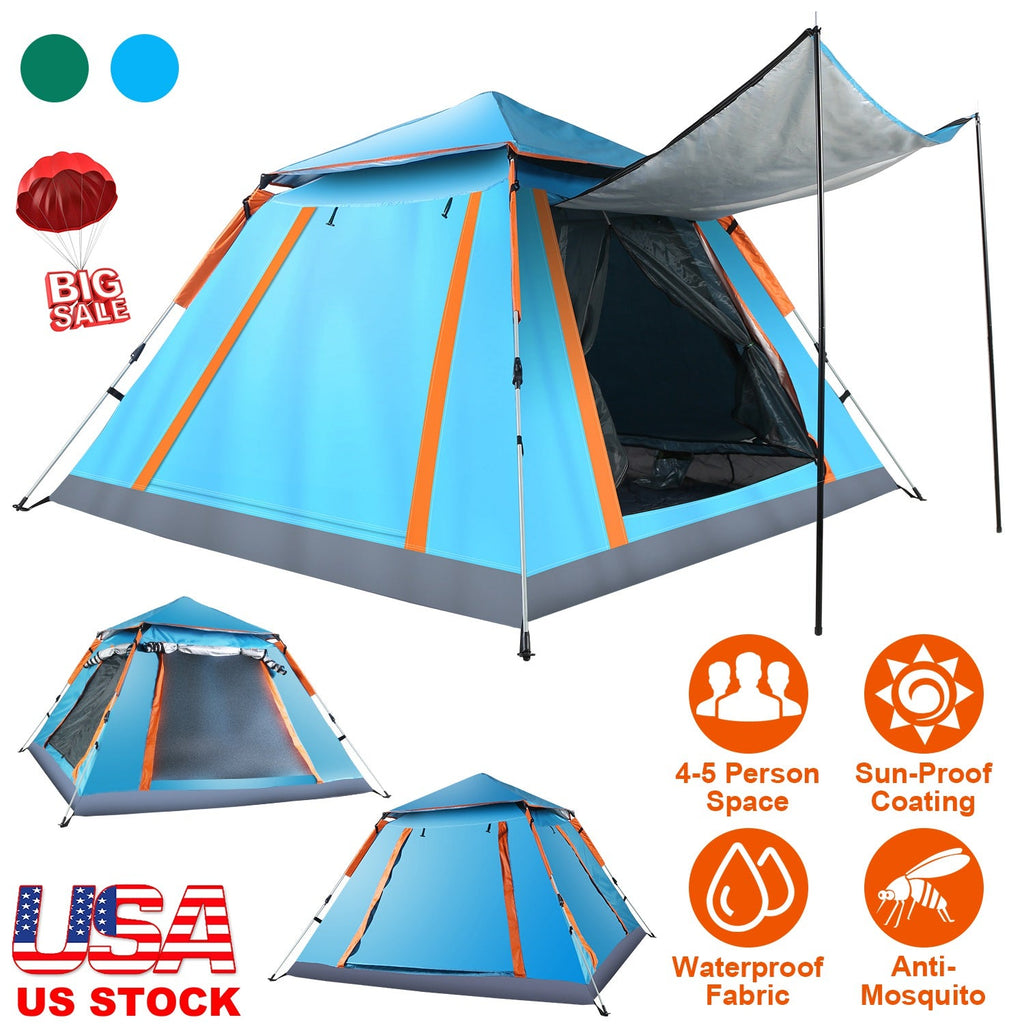 4–5-Person Camping Tent with Mosquito Mesh Windows