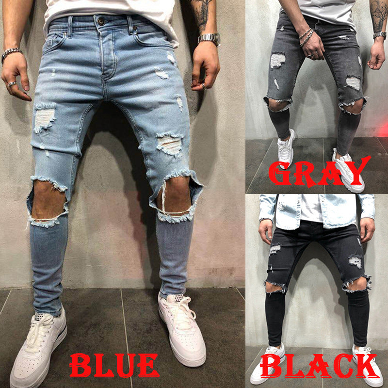Men's Ripped Slim-Fit Jeans