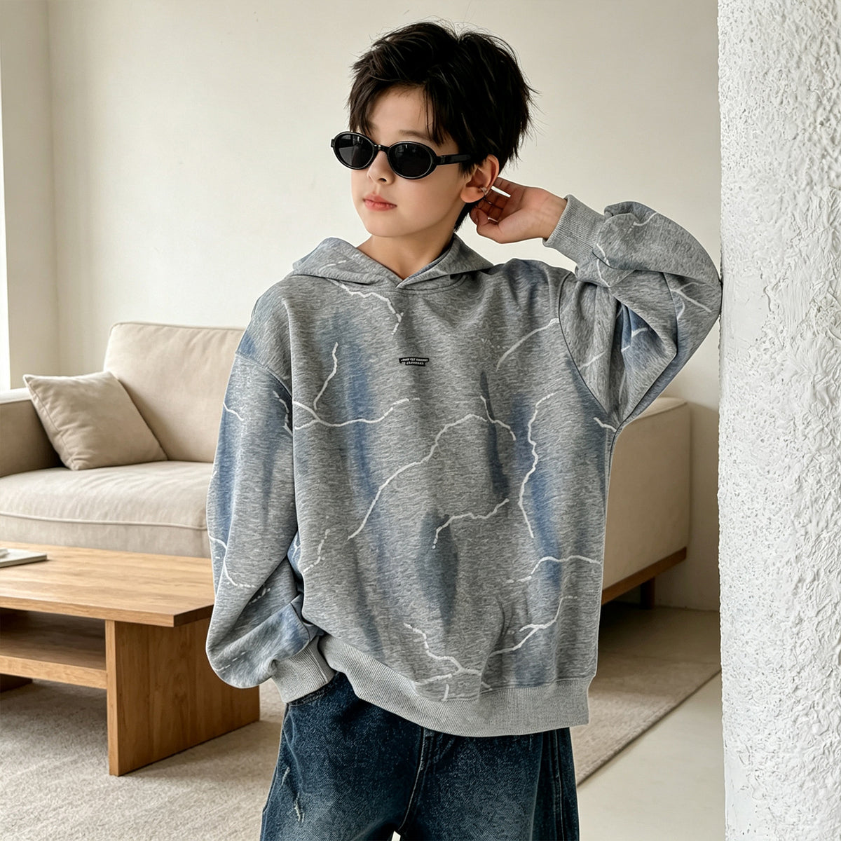 Boys’ Long-Sleeve Hooded Sweatshirt