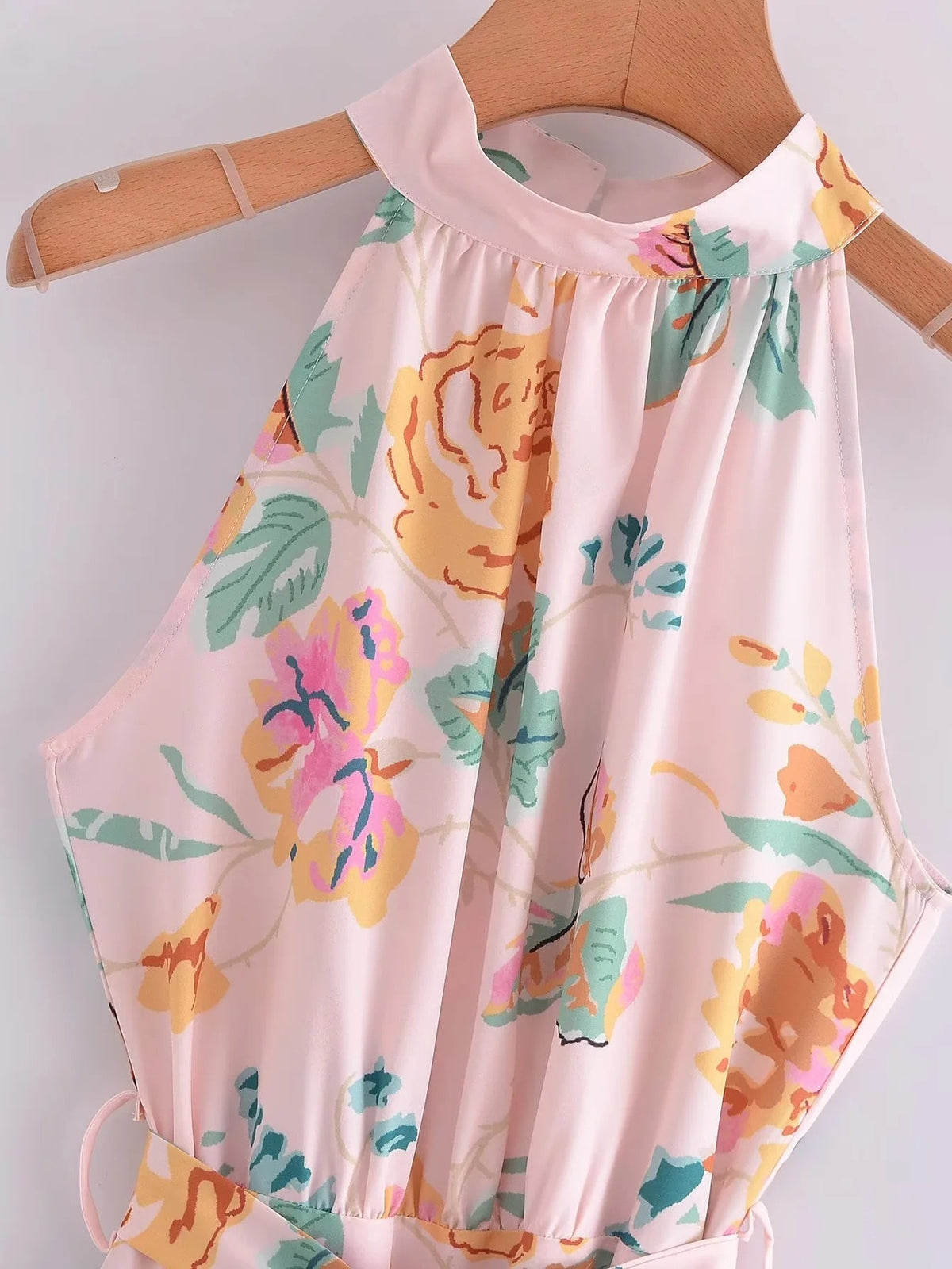 Floral-Print Halter-Neck Maxi Dress