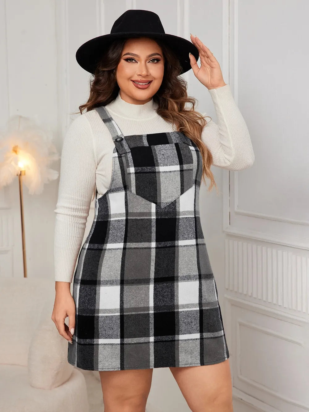 Women's Plus Size Plaid Jumpsuit