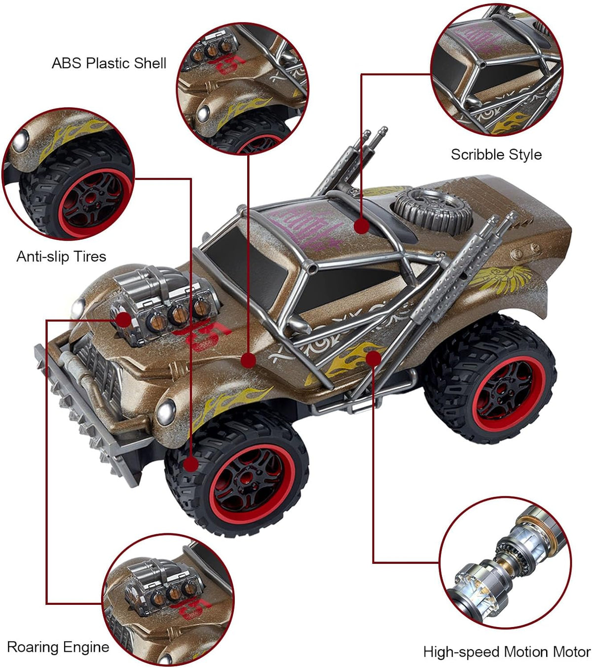 1:14 Scale Wasteland RC Car – Gold