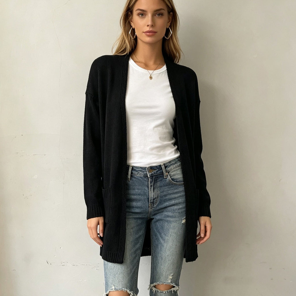 Women's Long-Sleeve V-Neck Cardigan