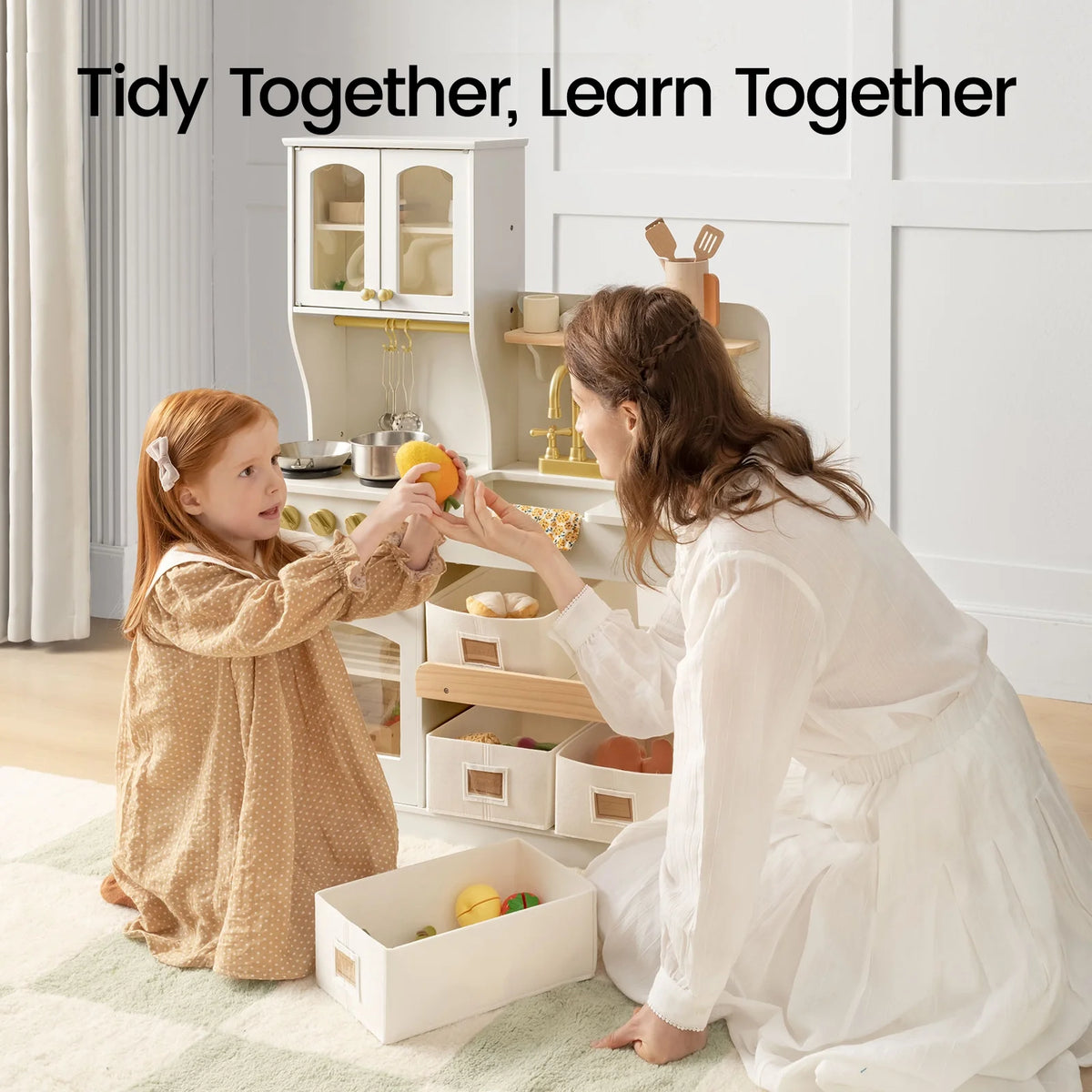 Tiny Land Wooden Play Kitchen with Storage