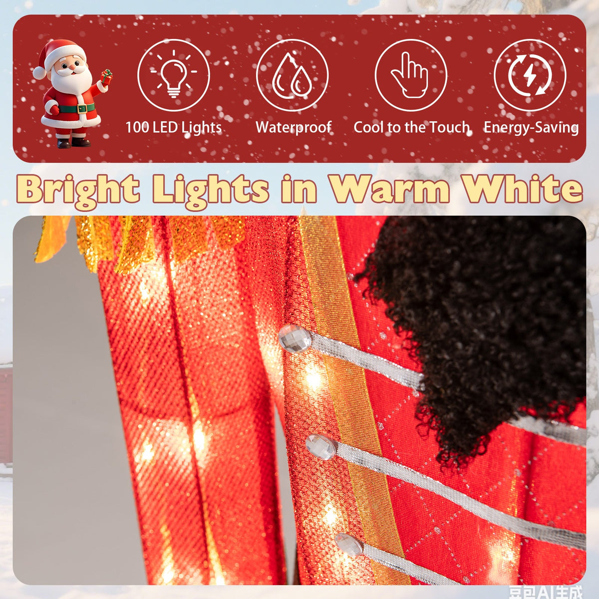 5 ft Lighted Christmas Nutcracker with Glitter Sword for Outdoor
