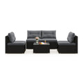 5-Piece Patio Furniture Set with Cushions & Coffee Table
