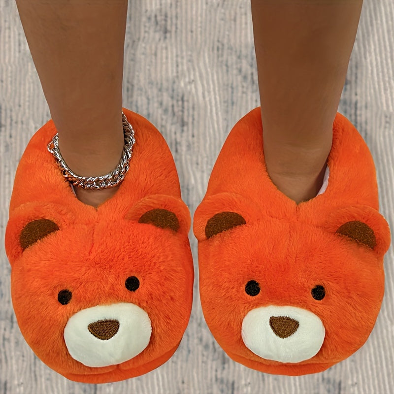 Polar Bear Plush Slippers — Blue & Purple Tie-Dye