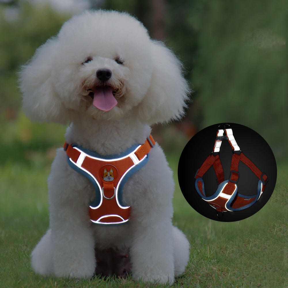 Reflective Dog & Cat Harness with Leash – Adjustable No-Pull Vest