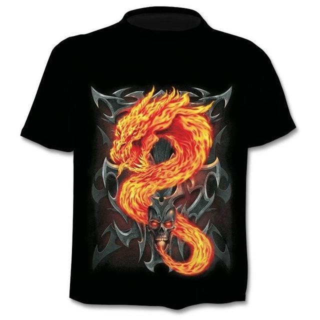 Men's Gothic Skull Punk Graphic T-Shirt