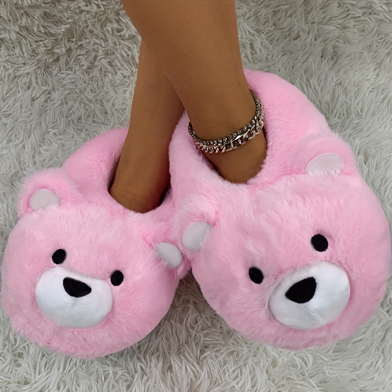 Polar Bear Plush Slippers — Blue & Purple Tie-Dye