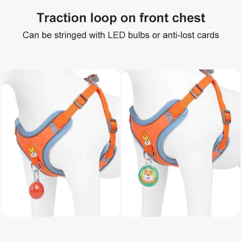Reflective Dog & Cat Harness with Leash – Adjustable No-Pull Vest
