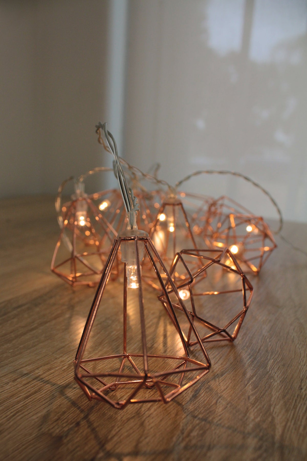 Rose Gold Diamond Fairy Lights — 10 Warm White LEDs