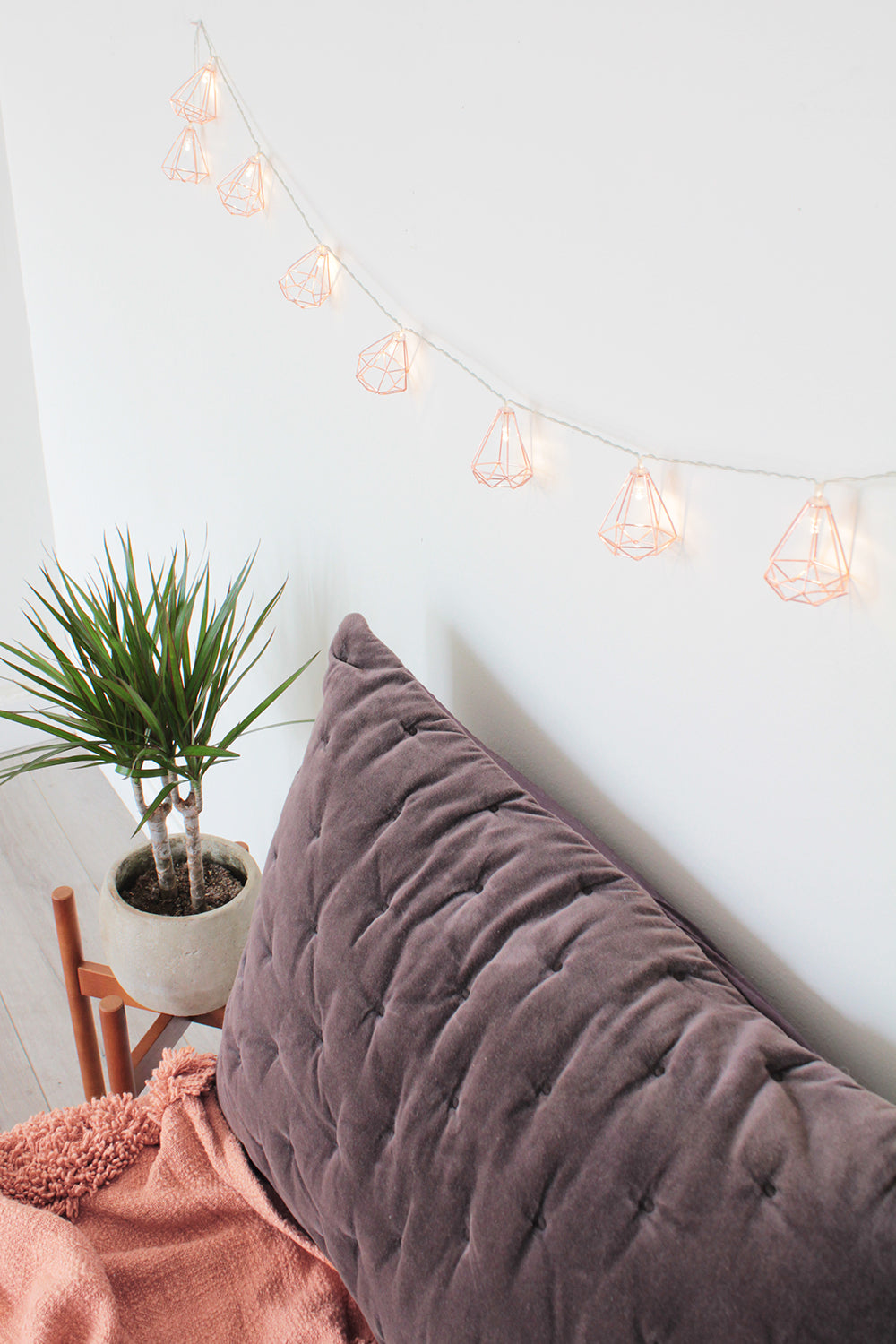 Rose Gold Diamond Fairy Lights — 10 Warm White LEDs
