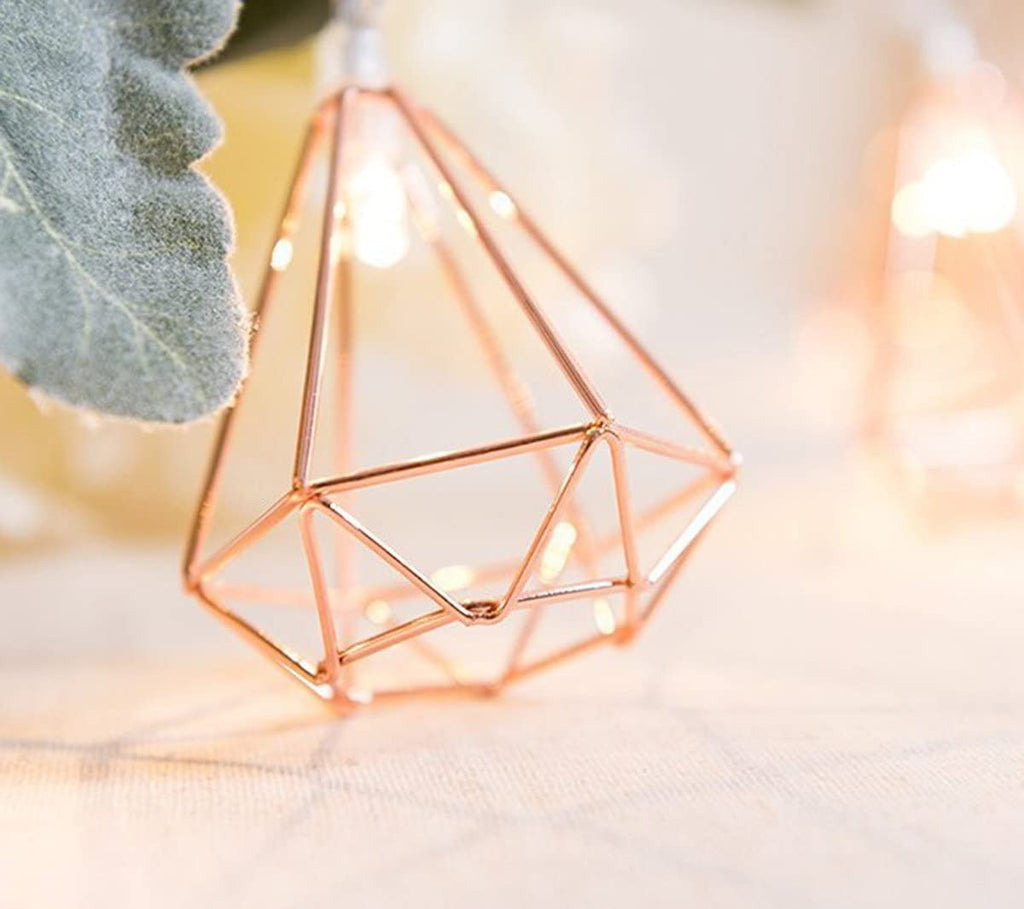 Rose Gold Diamond Fairy Lights — 10 Warm White LEDs