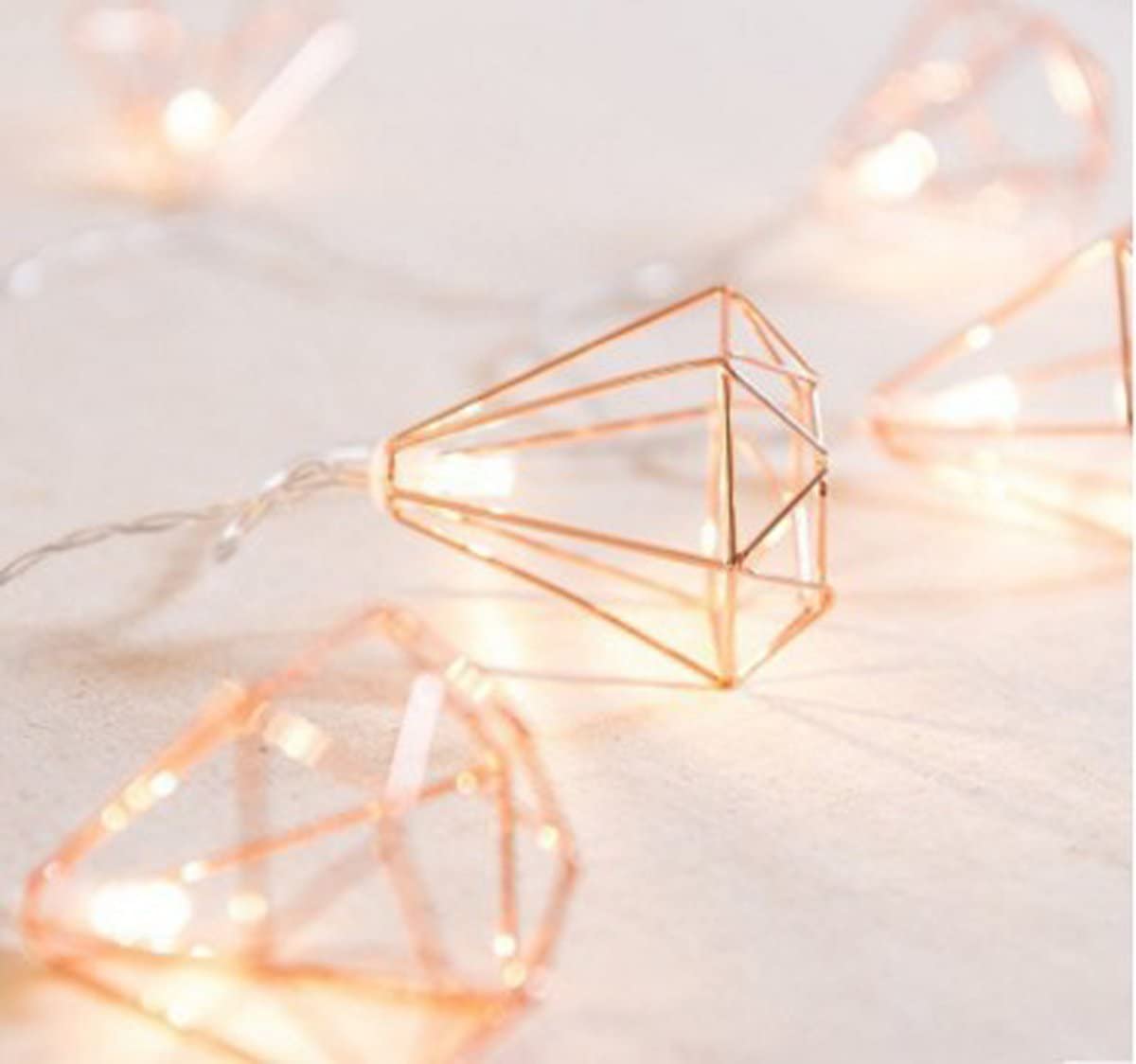Rose Gold Diamond Fairy Lights — 10 Warm White LEDs