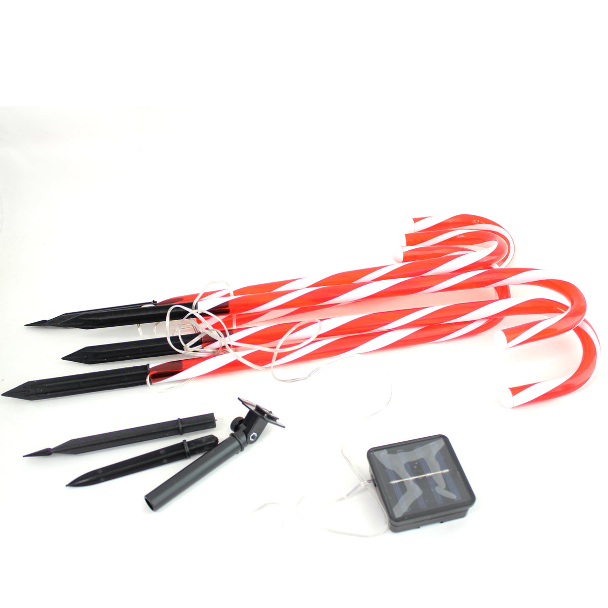 Outdoor Solar Candy Cane Lights with 45 LEDs