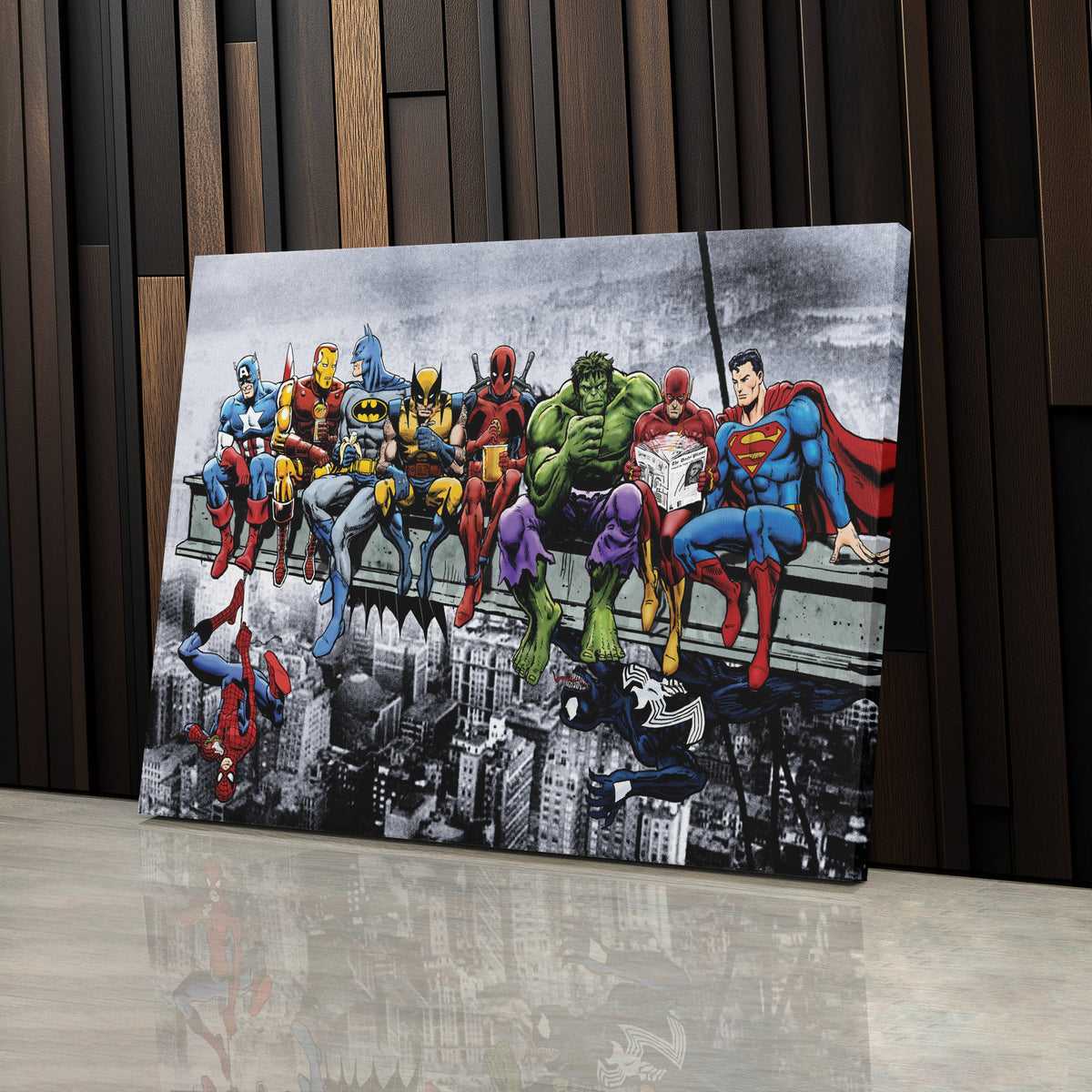 Marvel & DC Superheroes Skyscraper Canvas Wall Art