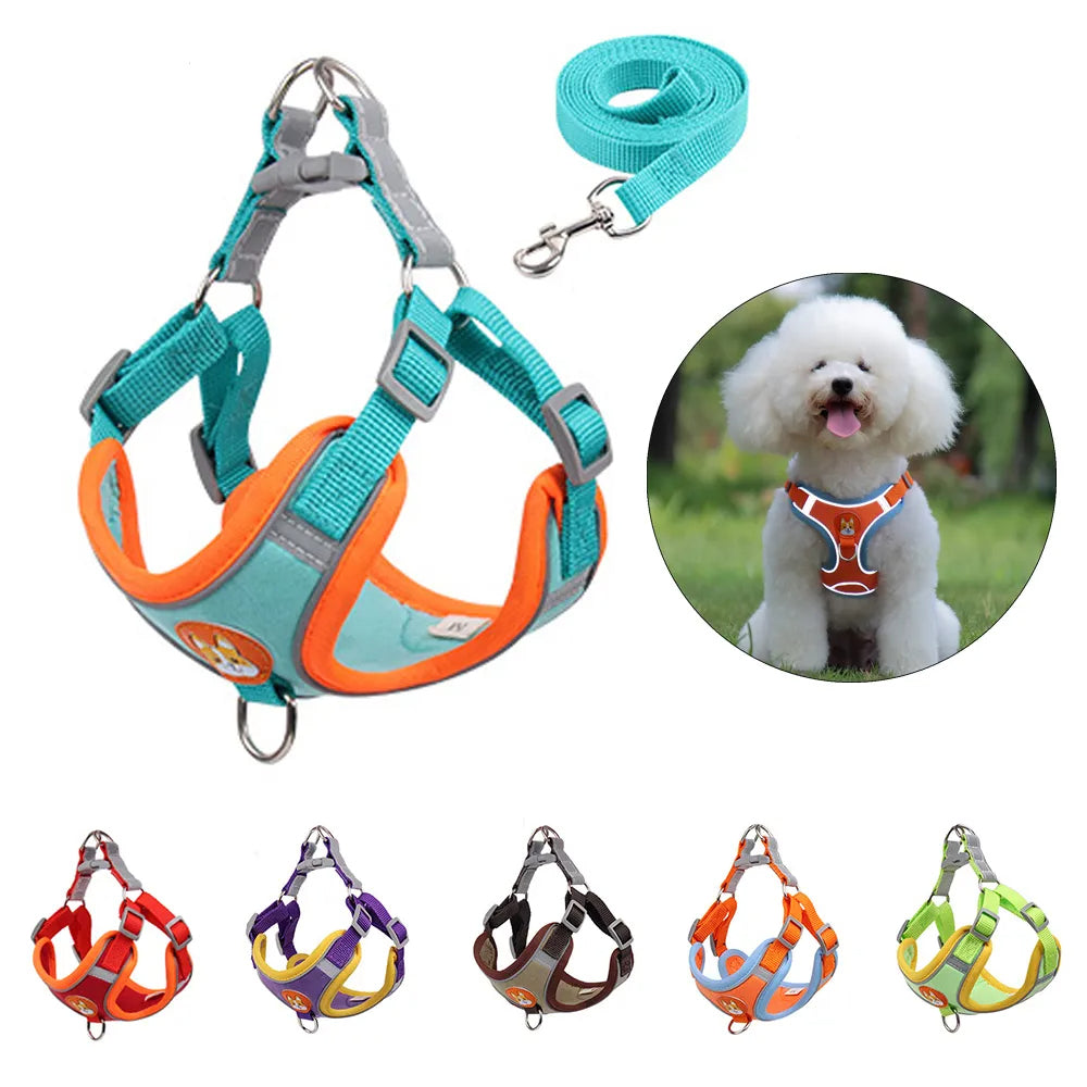 Reflective Dog & Cat Harness with Leash – Adjustable No-Pull Vest