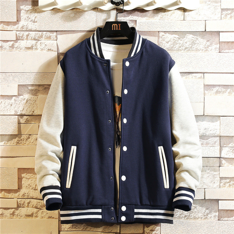 Men's Plus Size Casual Baseball Jacket