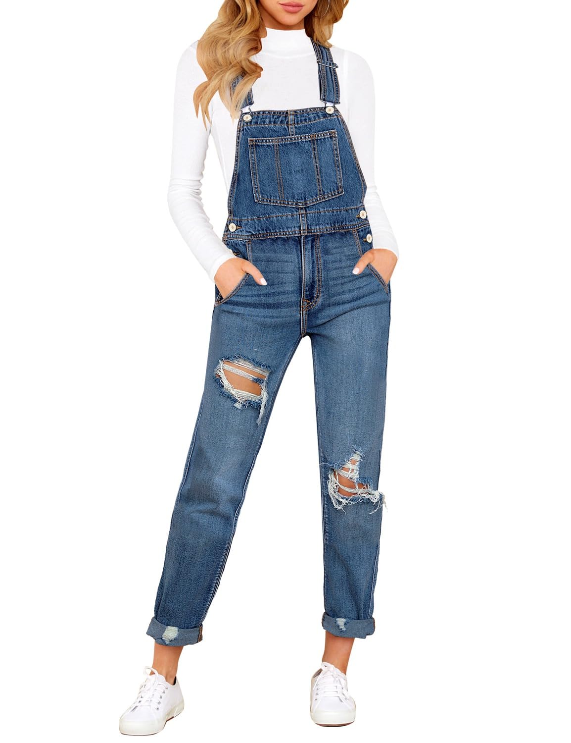 Women's Relaxed Denim Bib Overalls