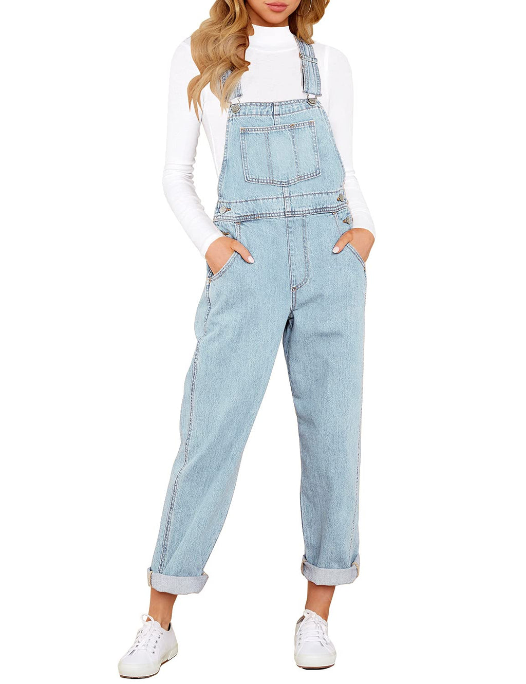 Women's Relaxed Denim Bib Overalls