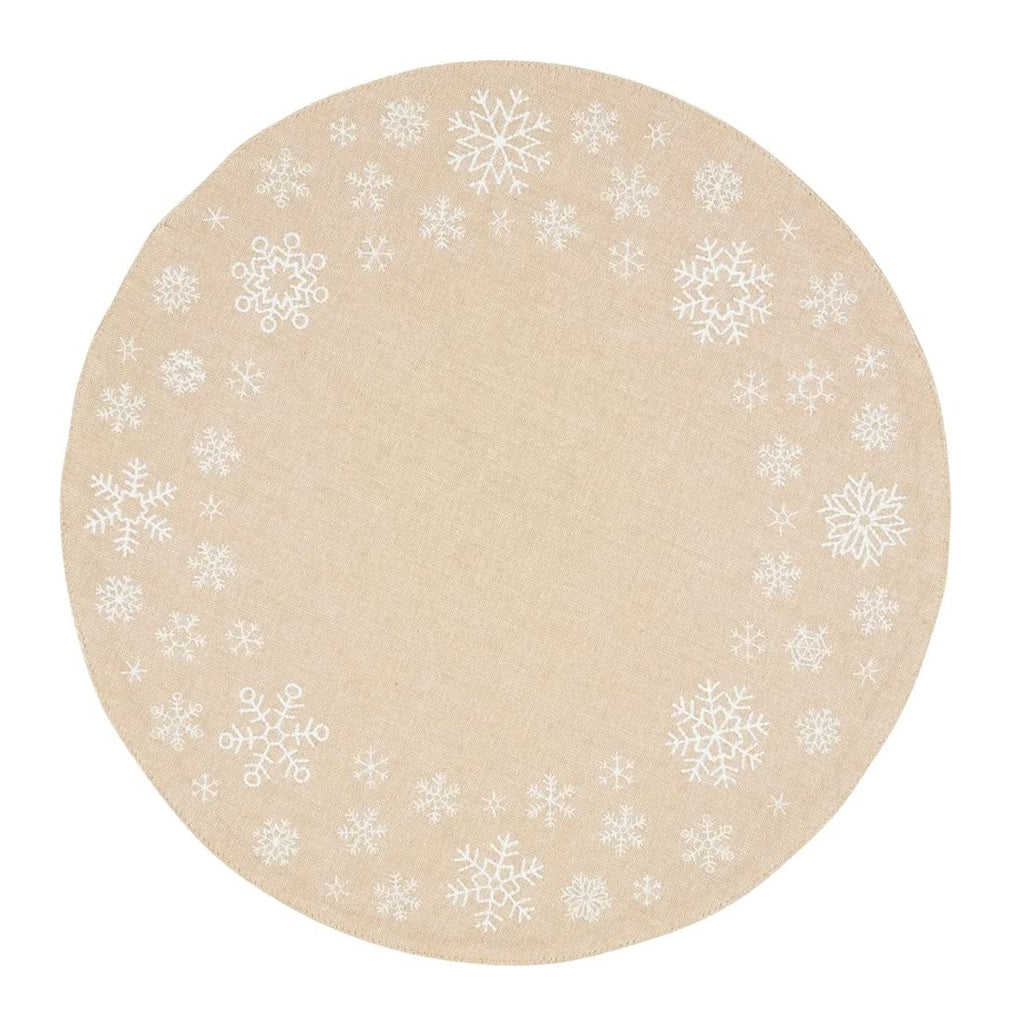 Embroidered Christmas Round Placemats – Set of 4