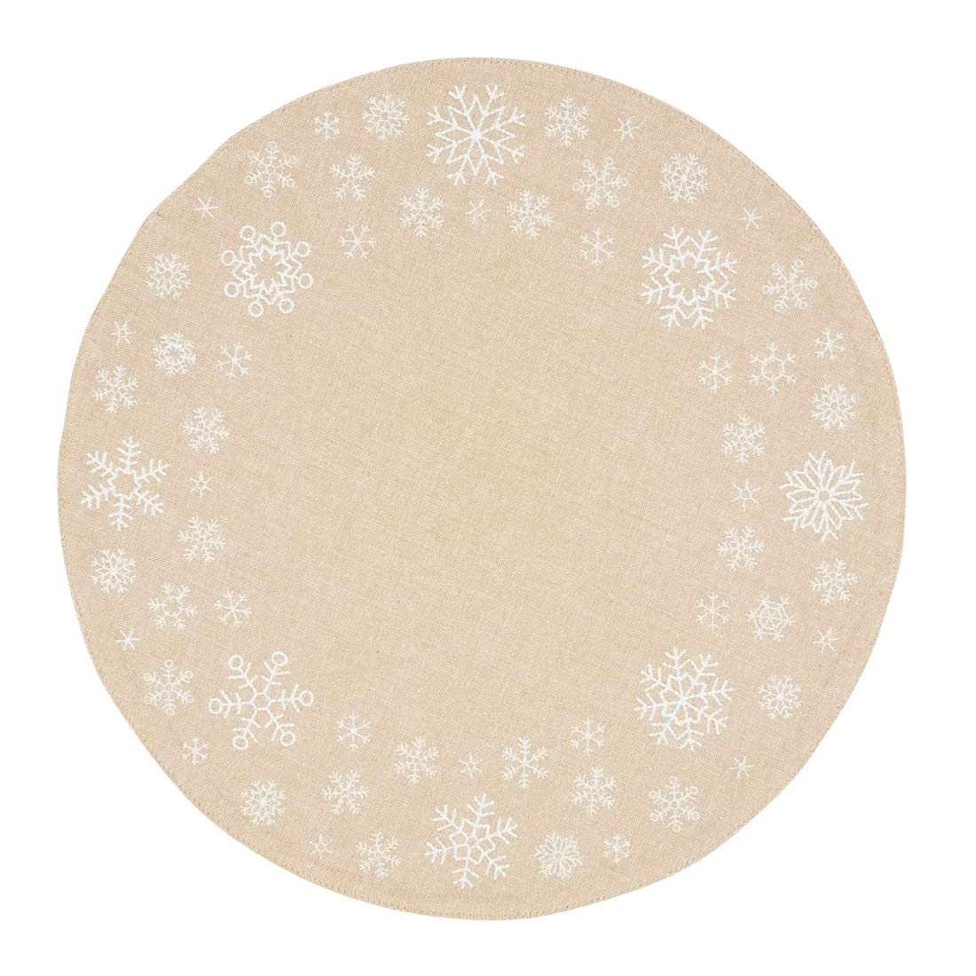 Embroidered Christmas Round Placemats – Set of 4