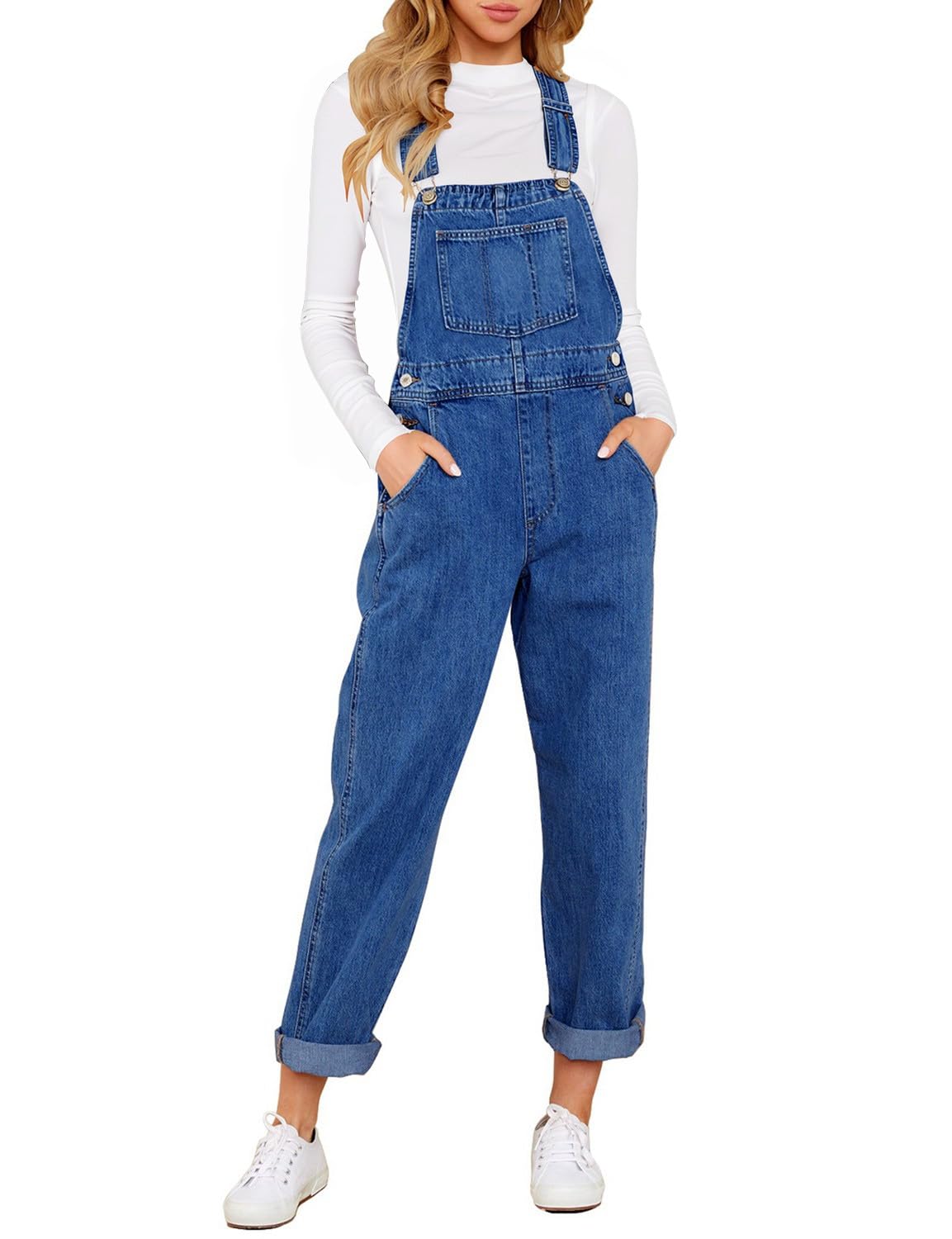 Women's Relaxed Denim Bib Overalls
