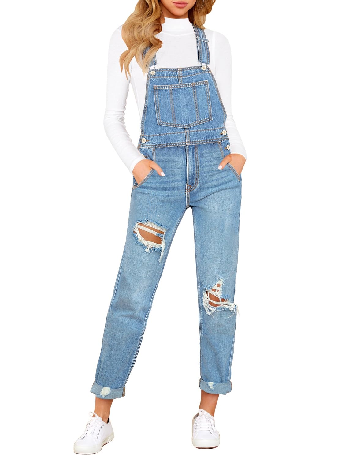 Women's Relaxed Denim Bib Overalls