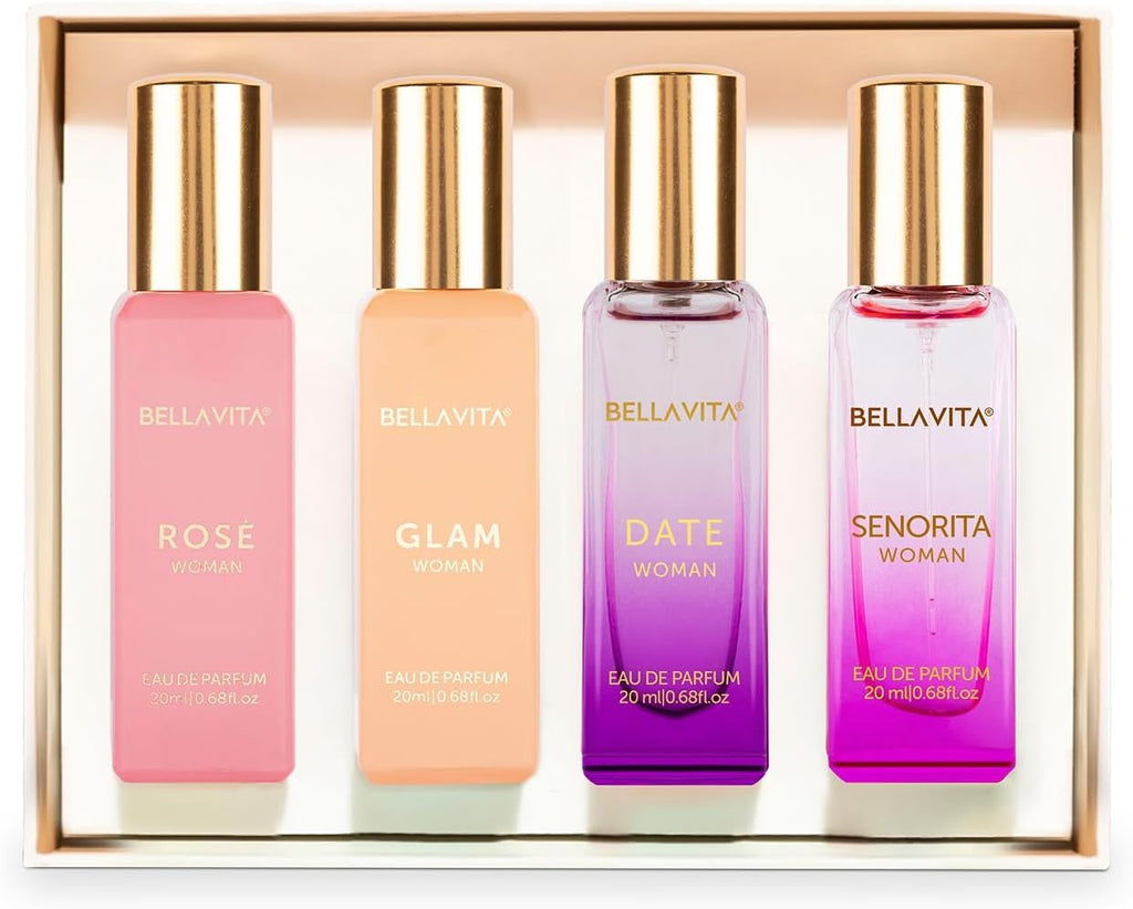 BellaVita Women’s Perfume Gift Set, 4 × 20 mL