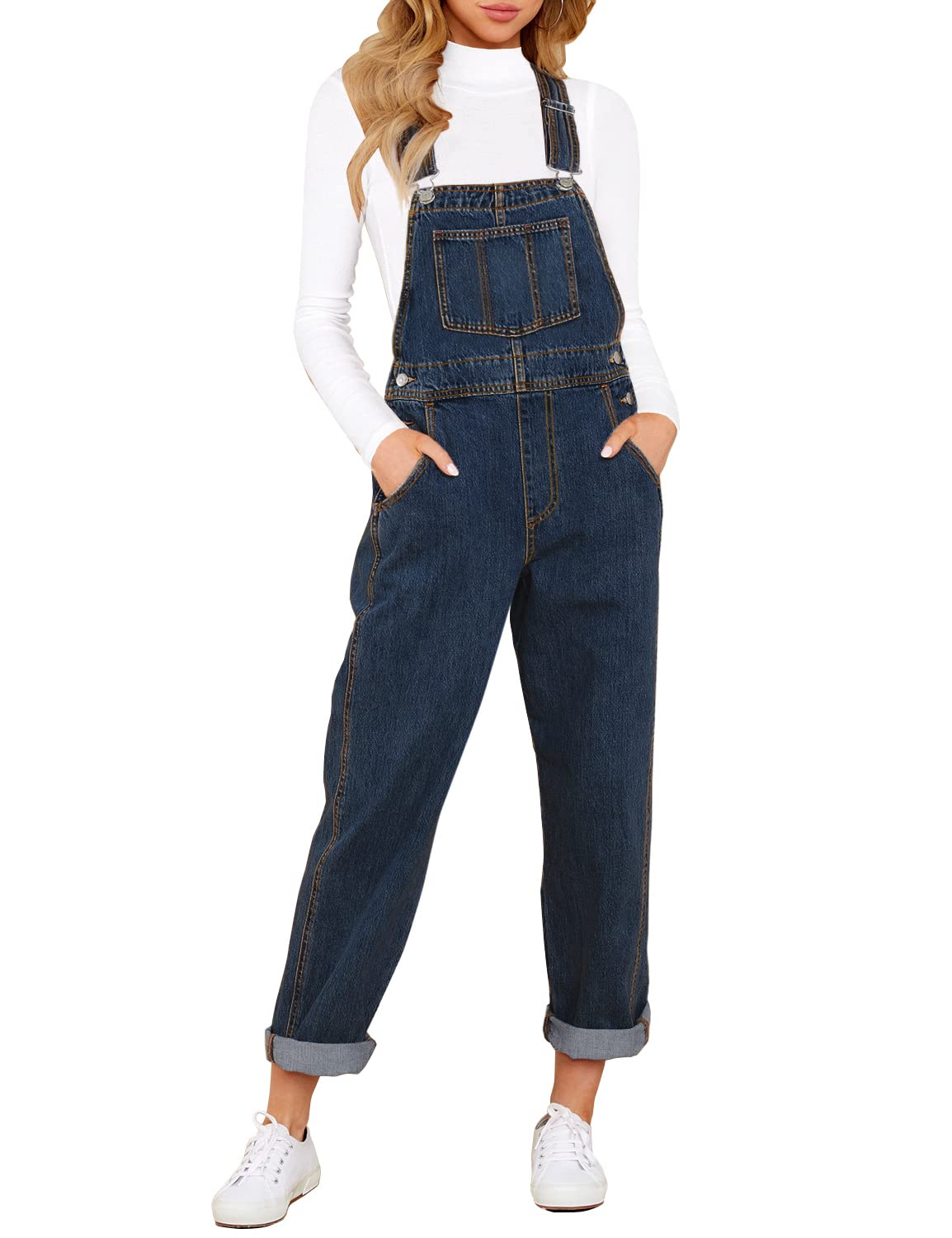 Women's Relaxed Denim Bib Overalls