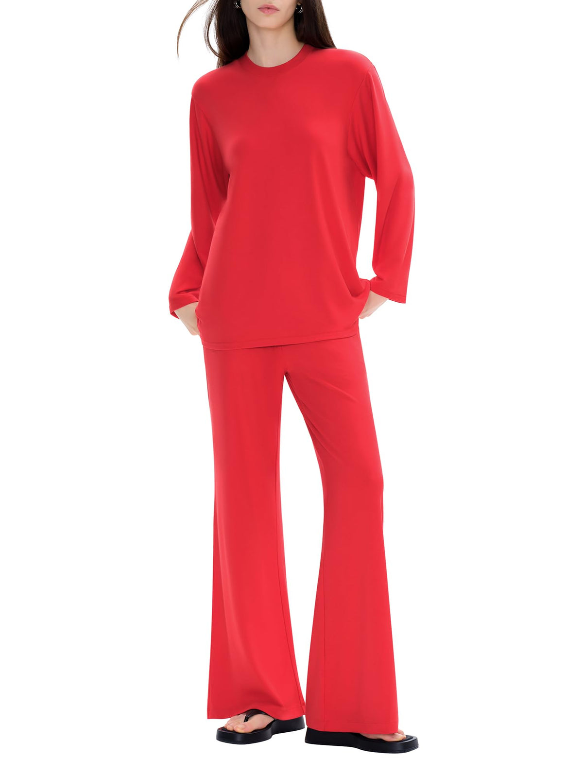 C202 Women’s Rayon-Blend Sweatsuit — Scarlet, XL